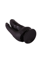 Двойной фаллоимитатор LOVETOY на присоске, 17 см, черный