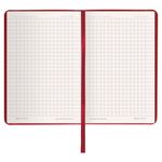 Блокнот в клетку с резинкой МАЛЫЙ ФОРМАТ А6 (100x150 мм), 80 л., под кожу красный BRAUBERG "Metropolis Special", 111581