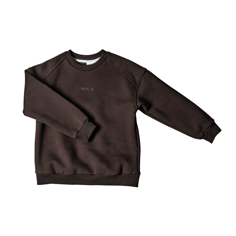 Свитшот с начёсом в стиле oversize Шоколад