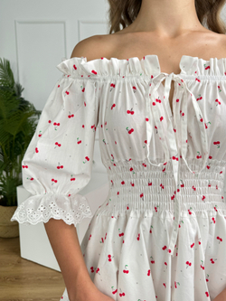 Сарафан платье летнее для девочки "Вишенки"