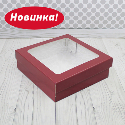Коробка для кейтеринга / фуршета 30 х 30 х 8 см Бордо