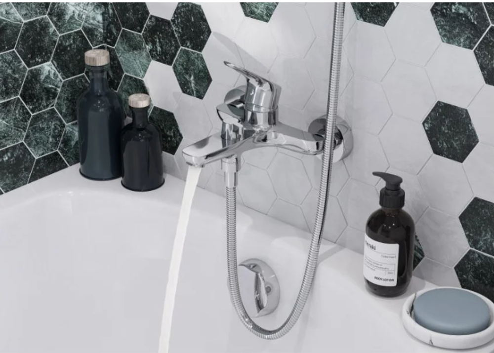 Смеситель для ванны с душем Santek Форт с аксессуарами, хром, WH5A10004C001