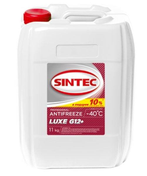 Антифриз Sintec Luxe G12+, красный, 11 кг