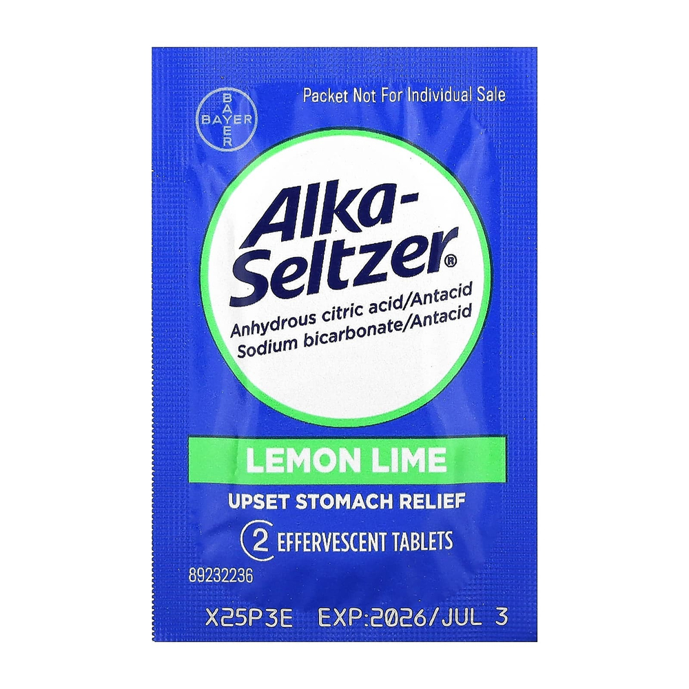 Alka-Seltzer, средство для расстройства желудка, лимон и лайм, 36 шипучих таблеток