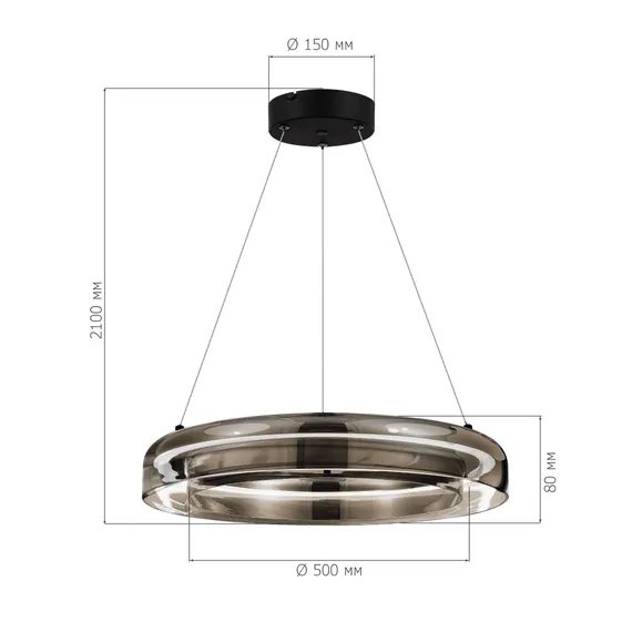 SL6019.333.01 Светильник подвесной ST-Luce Черный/Дымчатый, Белый LED 1*36W 3000K FORAY