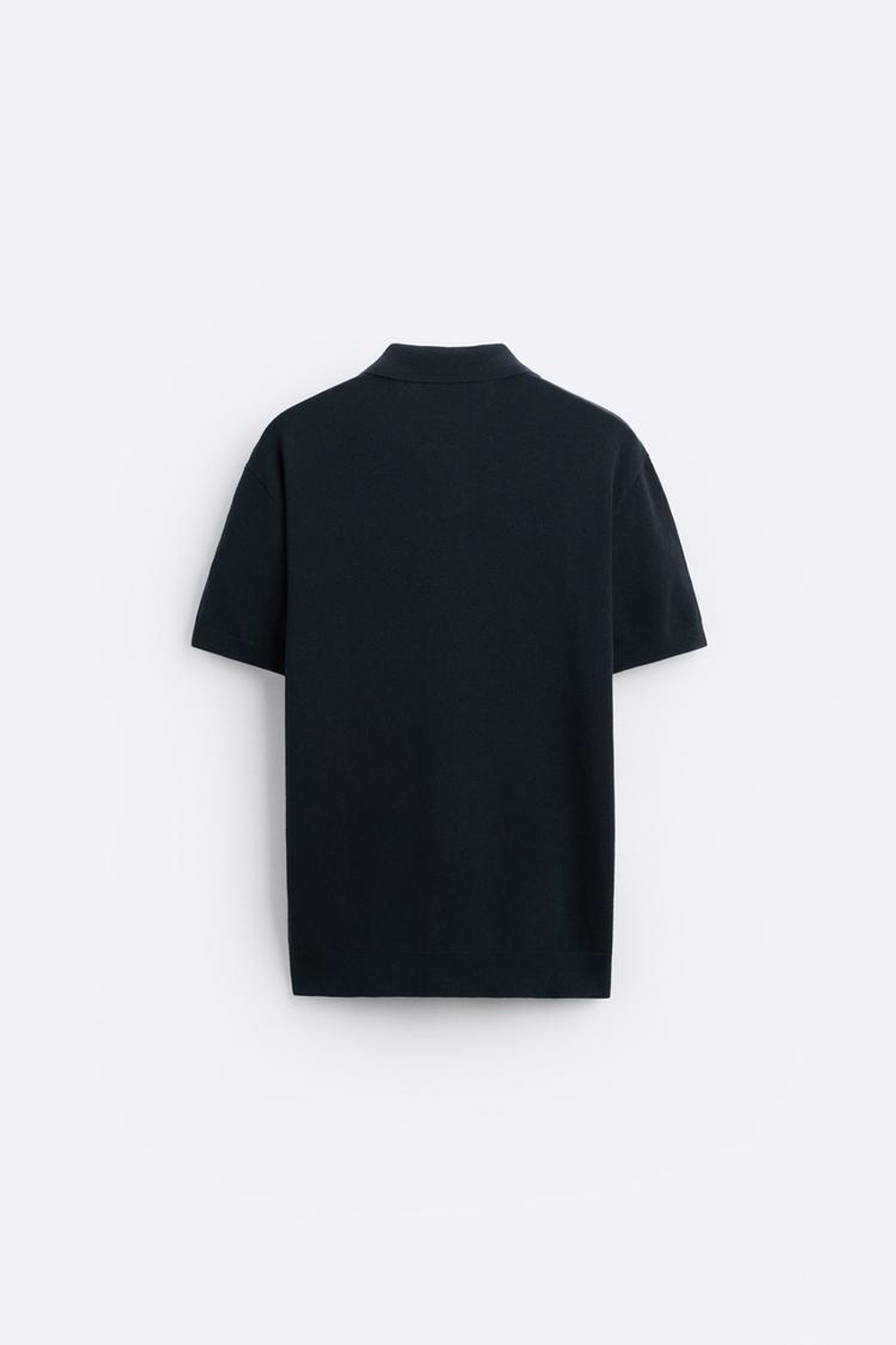 ZARA ПОЛО ИЗ РЕЛЬЕФНОГО ТРИКОТАЖА, МОРСКОЙ СИНИЙ