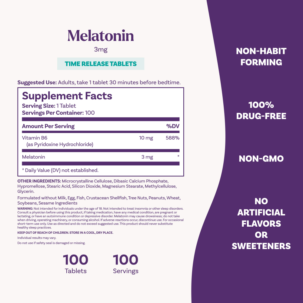 Natrol, мелатонин, медленное высвобождение, 100 таблеток