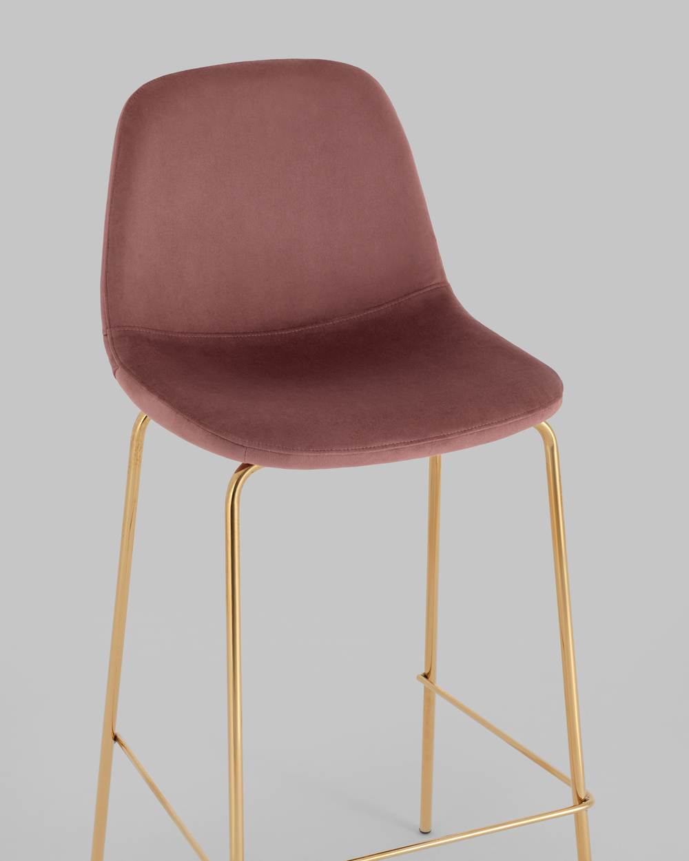 Стул барный Валенсия SN велюр пыльно-розовый золотые ножки 2 шт