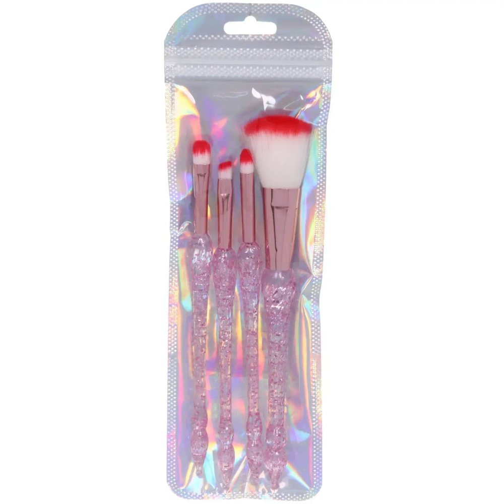 Кисти для макияжа 4шт «ДИ МАРКО», цвет розовый, 21,5*6,5/16см