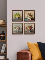 Картины на стену интерьерная на холсте 4 шт, 23*23 см