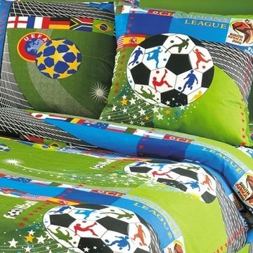 Полуторный комплект детского постельного белья Чемпионат поплин