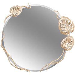 Зеркало настенное Monstera Deliciosa (Монстера) Айвори Мраморное золото