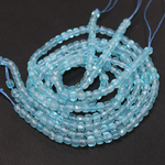 Топаз голубой куб юв.огранка бусины 4мм