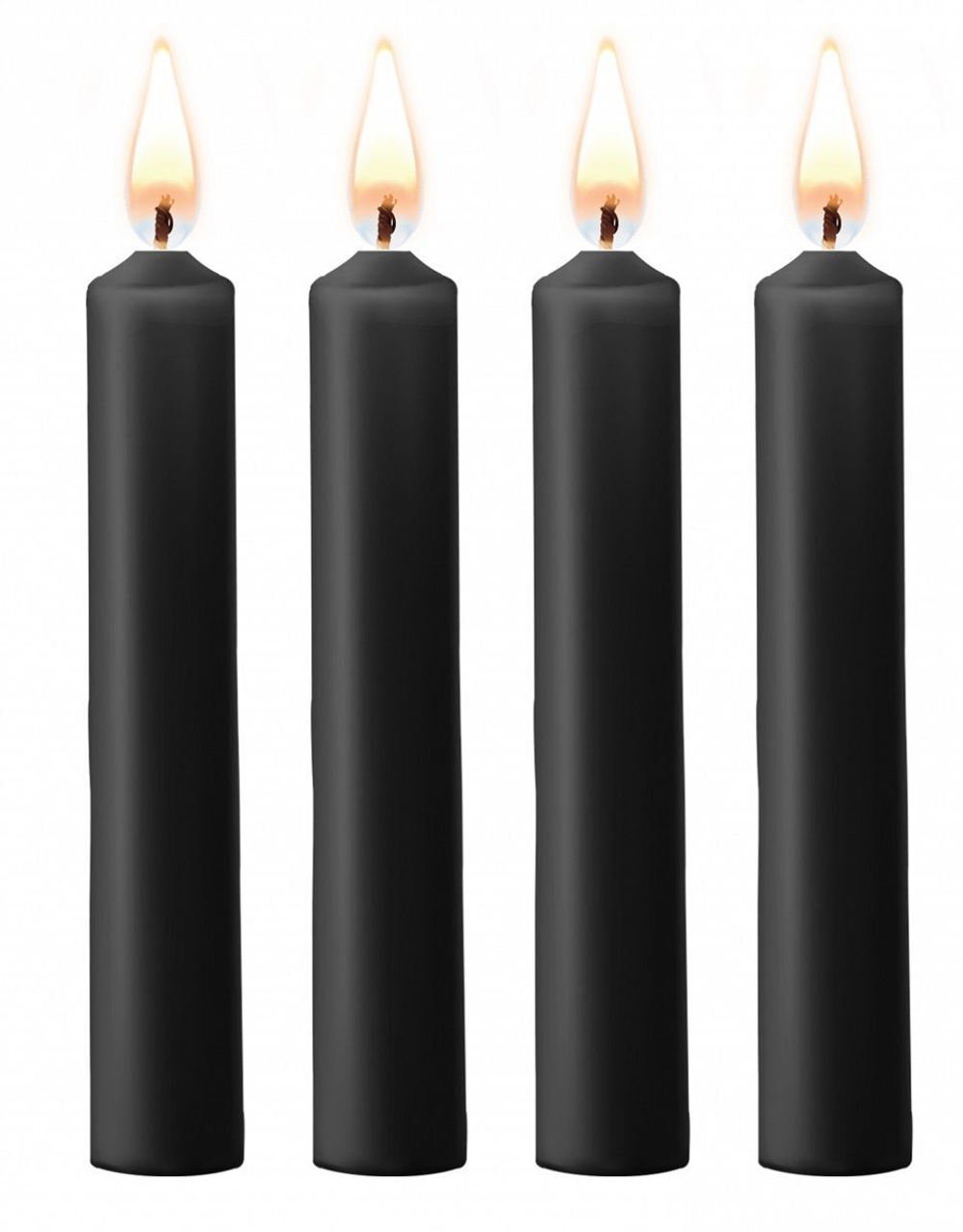 Набор из 4 черных восковых свечей Teasing Wax Candles (Цвет: черный)