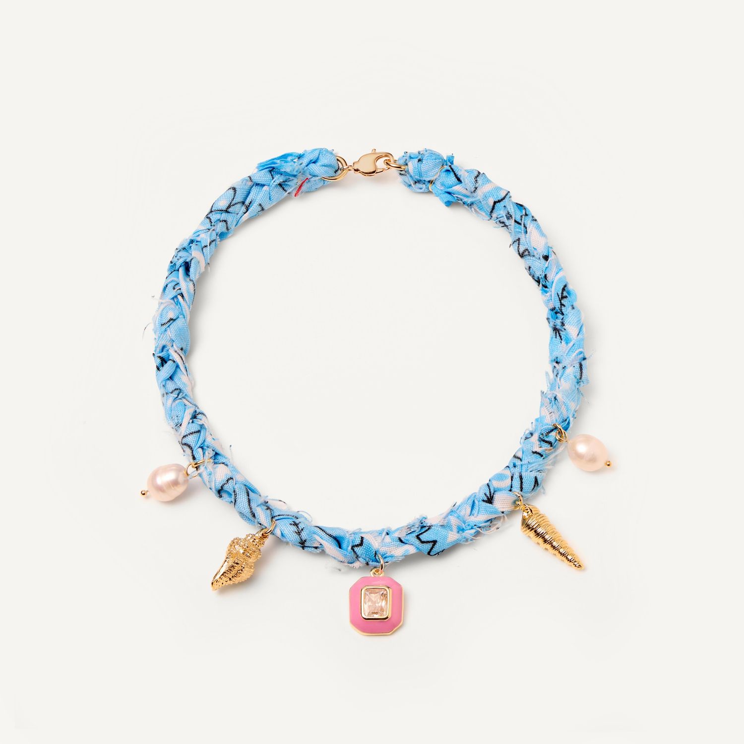 Колье Braded Bandana Necklace - Light Blue