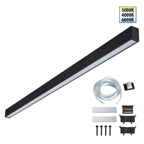 359605 OVER NT25 000 черный Светильник линейный светодиод. с переключ. цв. температуры IP20 LED 40W 220-240V 3000К\4000К\6000К FATTO