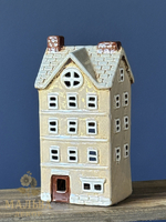 Декоративный подсвечник из керамики "Домик бежевый" CAMPO Home & Garden 11x9xH22 см