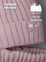 Шапка для девочки осенняя c ушками и снуд