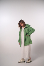 Платье прямого кроя с круглым воротником из плотного футера без начеса, светло-серый меланж