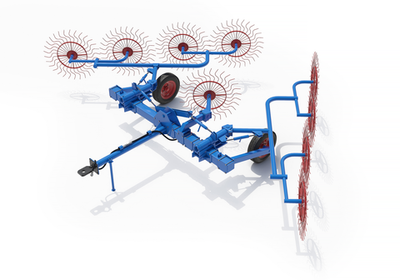 Грабли ворошилки (колесно-пальцевые) прицепные (с 1 ГЦ) гвс-6У (валковые) / гвв-6 (9 колёс) СДСМ