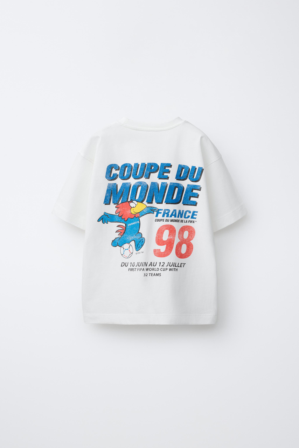 ZARA ФУТБОЛКА С ПРИНТОМ FIFA WORLD CUP ™ 1998, БЕЛЫЙ