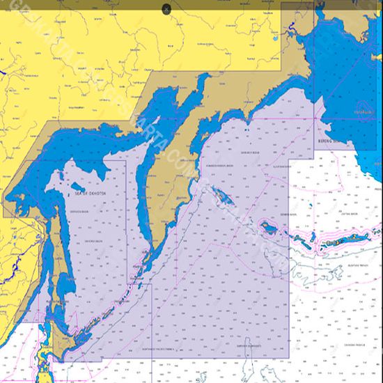 Охотское море, Беренгово море море карта глубин для Lowrance / Simrad / B&G  C-MAP MAX-N+ RS-Y013