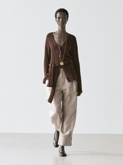 Massimo Dutti Брюки костюмные с пряжкой, бежевый