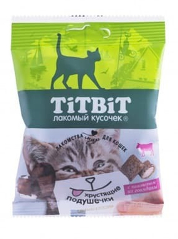 Хрустящие подушечки для кошек с начинкой из говядины 30 г 014714