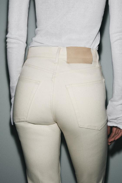 ZARA ДЖИНСЫ BOOTCUT СО СРЕДНЕЙ ПОСАДКОЙ — ZW COLLECTION, ЭКРЮ