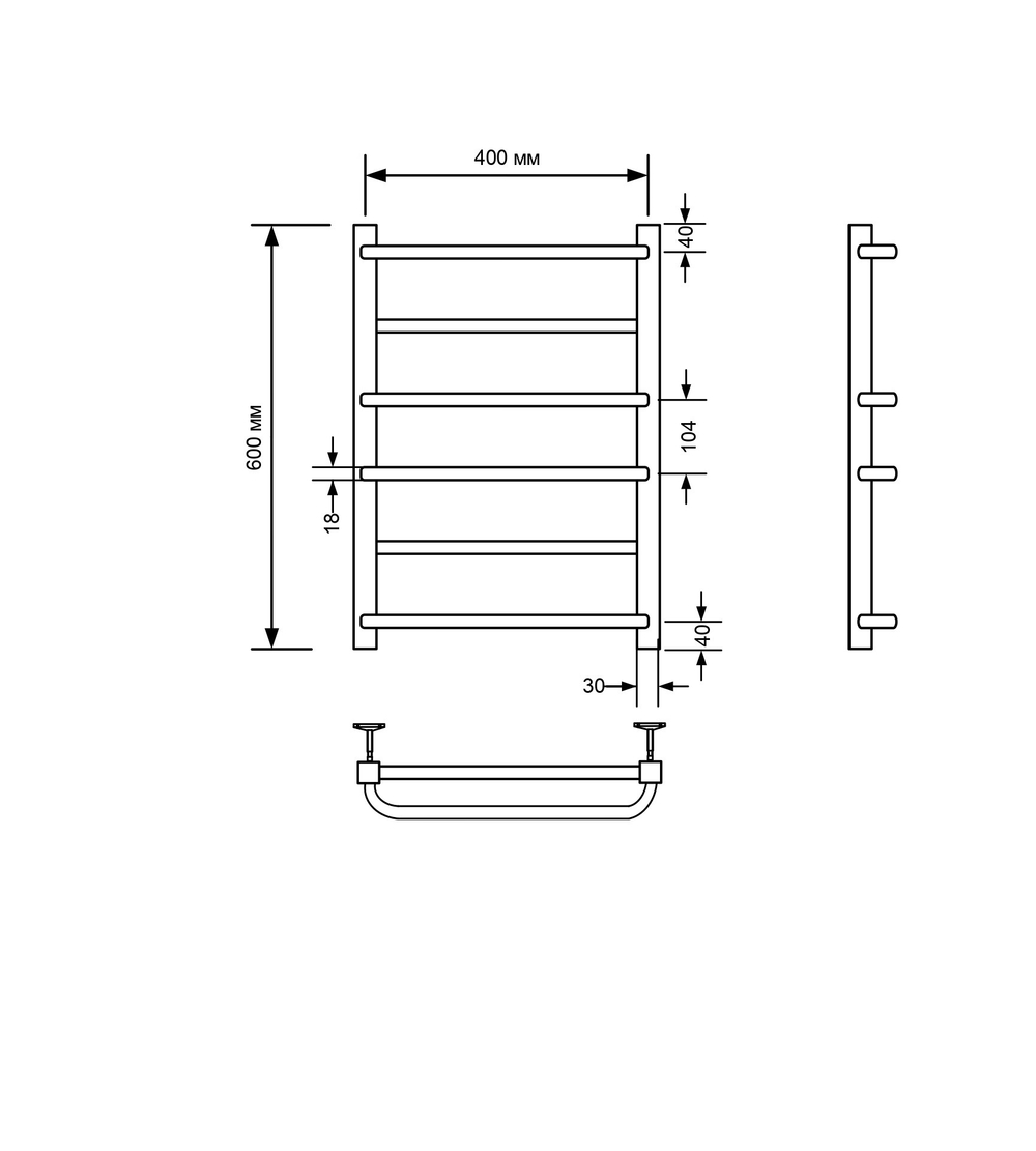 Полотенцесушитель водяной Comfysan Puro-K W-6 60/40, хром, шт