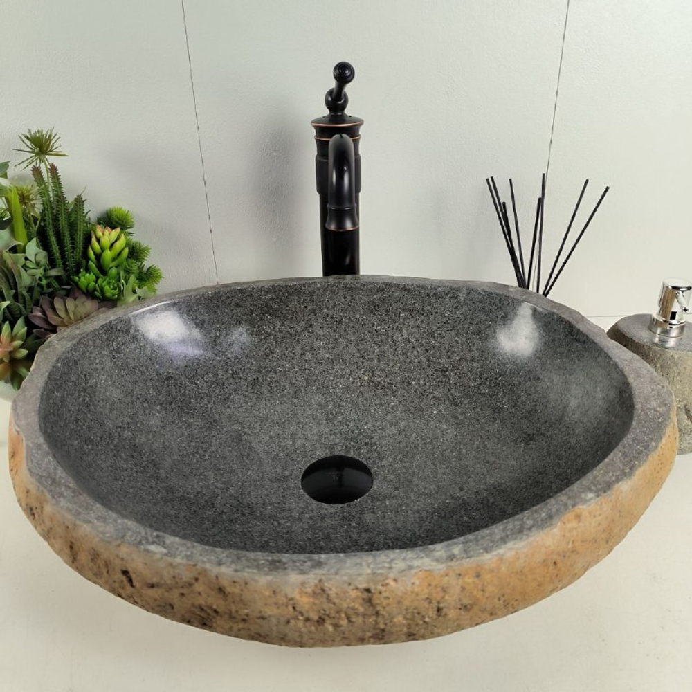 Раковина из речного камня RS-62084 (56*44*15)