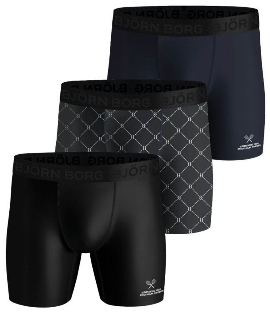 Мужские спортивные боксеры Björn Borg Shorts Per BB Tennis Net 3P - black beauty