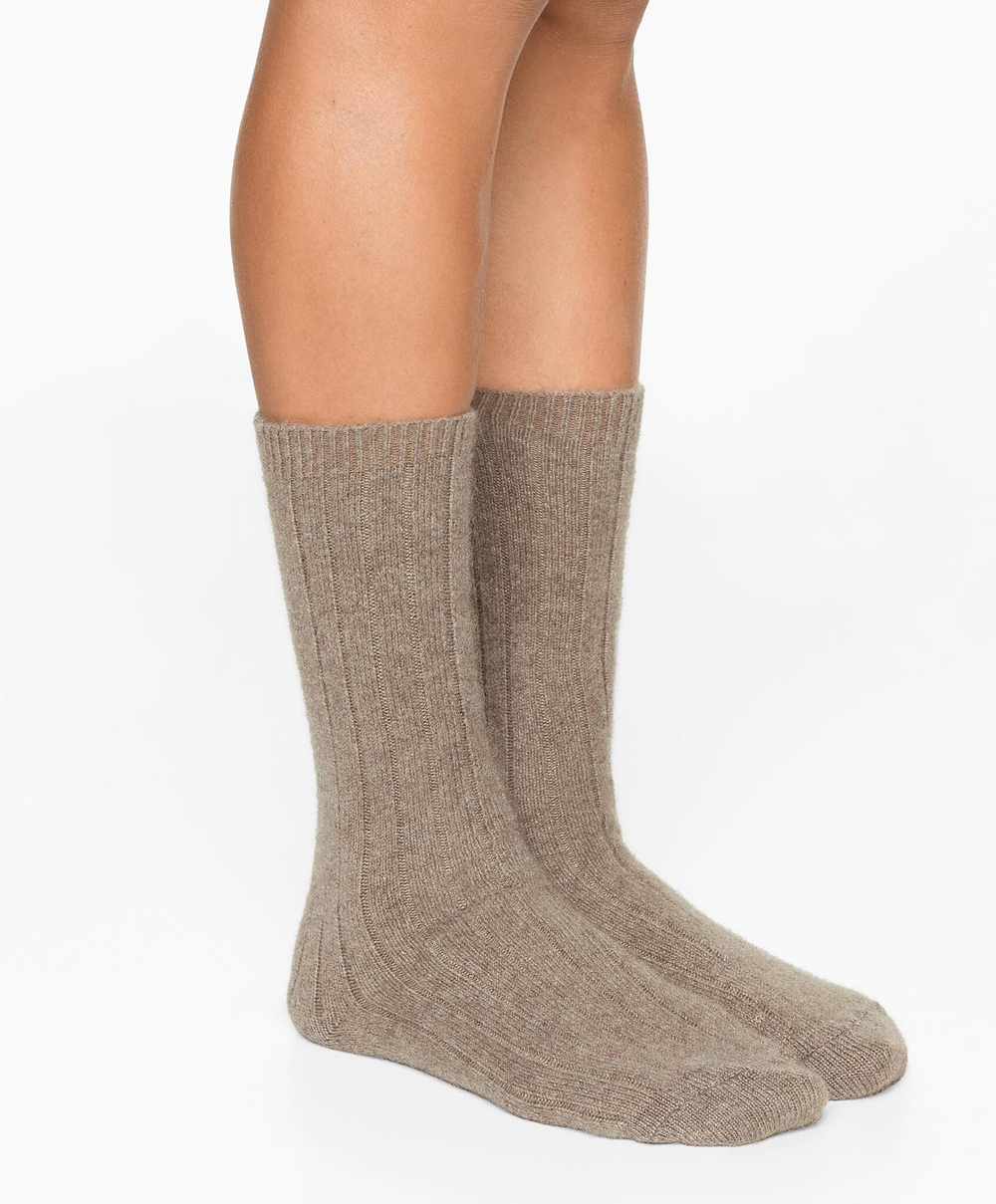 Oysho Классические носки с добавлением кашемира, рыжевато-коричневый