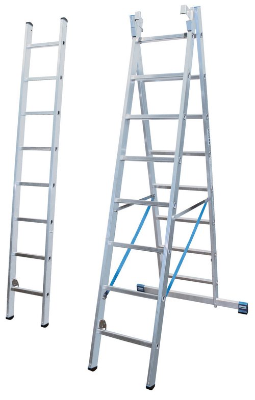 Трехсекционная универсальная лестница с допфункцией STABILO 3х8 (133748)