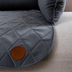 Диванный лежак из микровелюра, серый 90х60 Rachel WOW