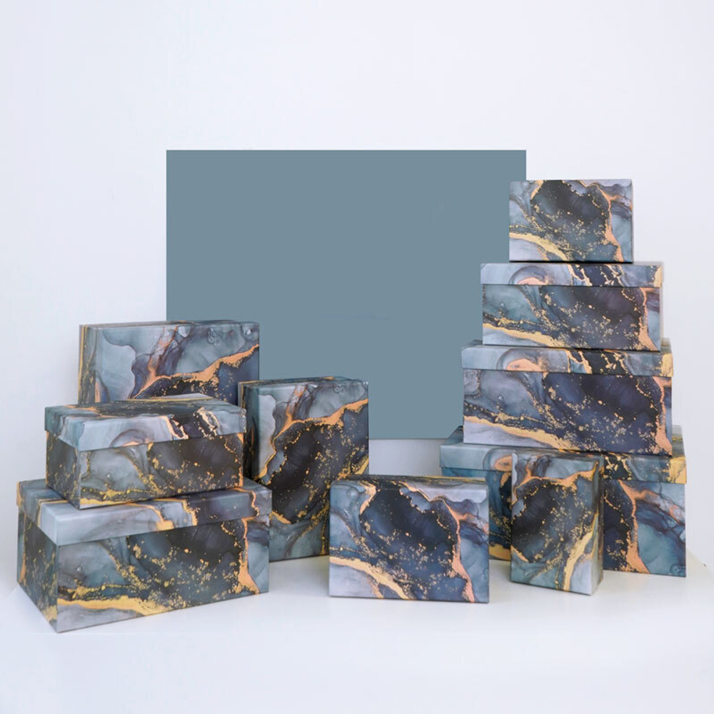 Коробка  "Благородный мрамор", Тиснение фольгой 5-