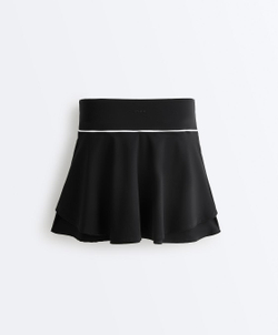 Oysho Мини-юбка Comfortlux с высокой посадкой и кантом, черный