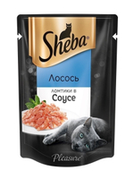 Влажный корм Sheba Pleasure для взрослых кошек, лосось, ломтики в соусе, 85 г