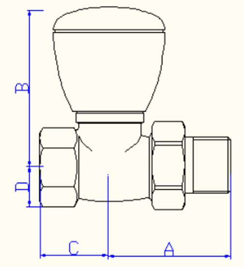 Клапан регулирующий Valtec 3/4" прямой ручной арт. VT.008.N.05 для радиаторов