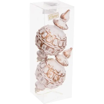 Ёлочные игрушки VERSAILLES «Снежная капля» 16*8 см (набор 2 шт), Белый/розовое золото