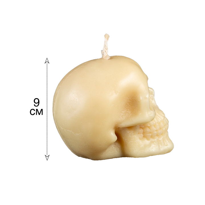Свеча формовая Череп №1 большой 6 х 8,5 х 7 см цвет белый (время горения 180 мин)