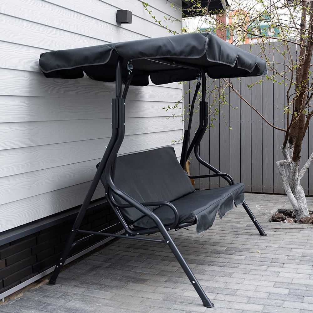 Качели садовые 3-местные (серый)