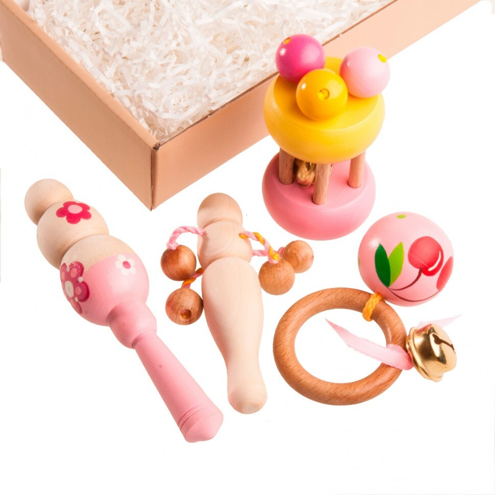 Набор погремушек Розовый в подарочной коробке Вальда