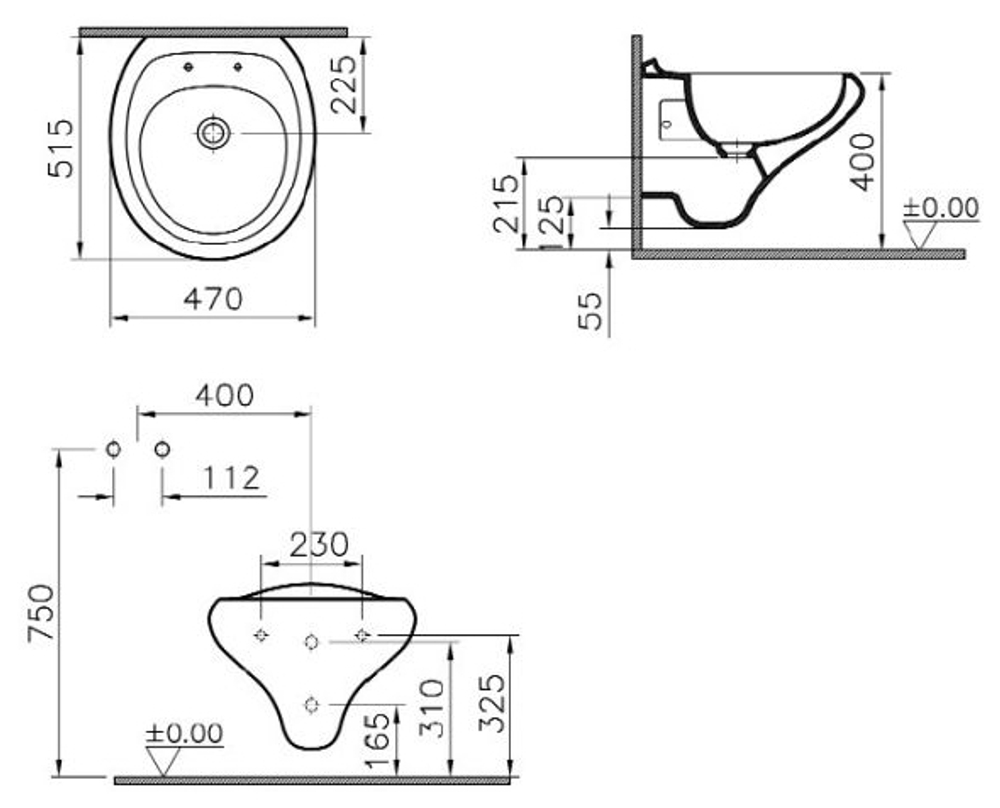 Биде подвесное Vitra Istanbul белое 4256B003-0848