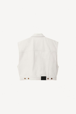 ZARA X WILLY CHAVARRIA ДЖИНСОВЫЙ ЖИЛЕТ, ЭКРЮ