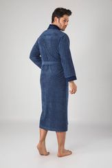 Бамбуковый мужской облегченный халат 20660 синий