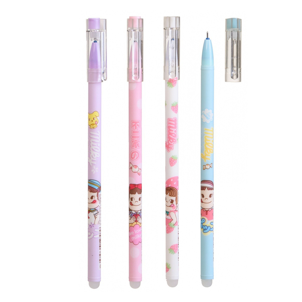 Ручка гелевая, пиши-стирай, Basir, синие чернила, серия "Фруктовый леденец", цветной корпус, 12 шт