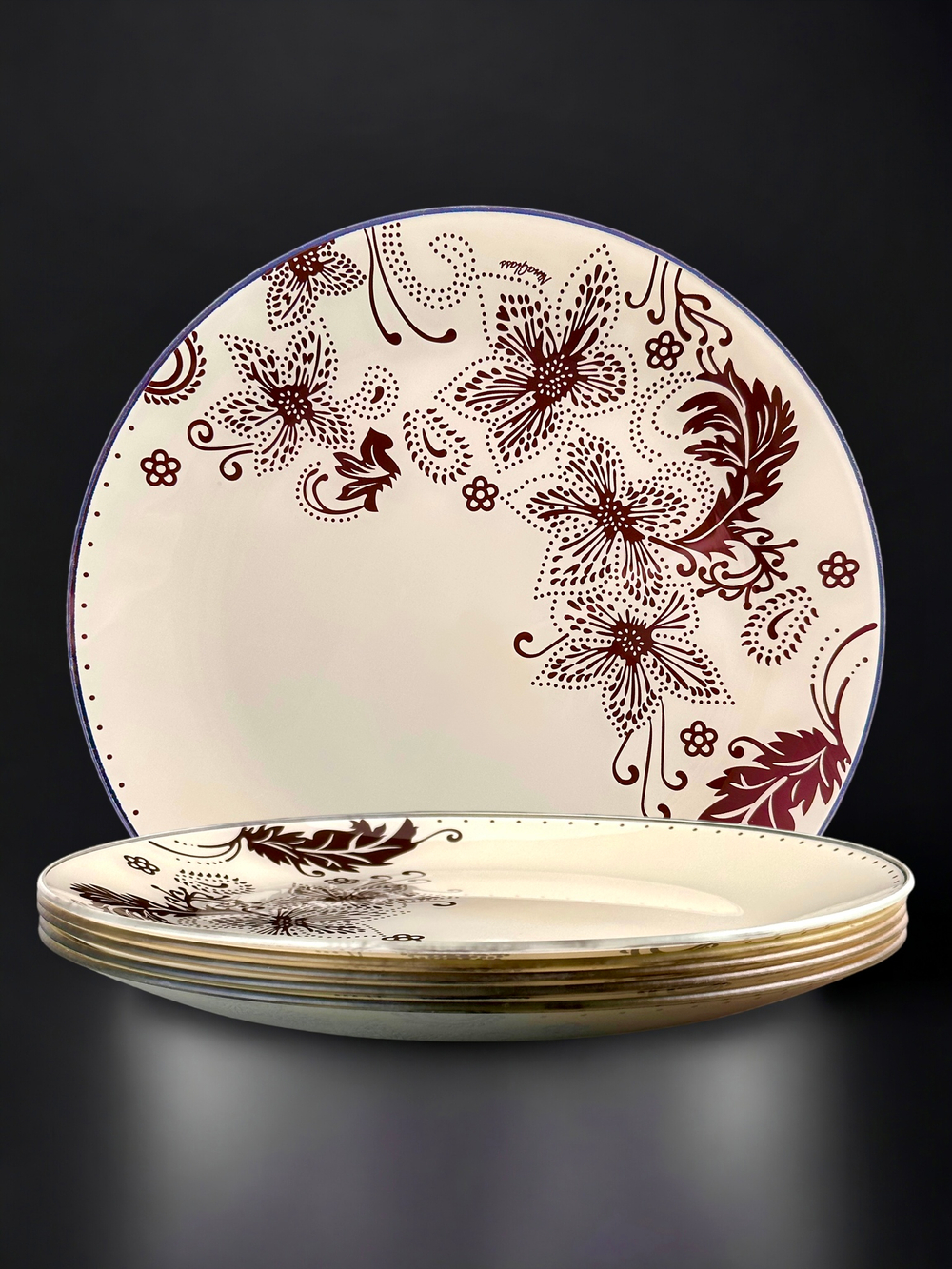 85-194-30 см. Тарелка обеденная "Бисерное кружево 4" шмп.кор. 2 цв.