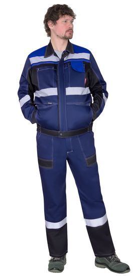 Костюм "Сириус-Виват"полукомбинезон (т.синий/черным/василек)