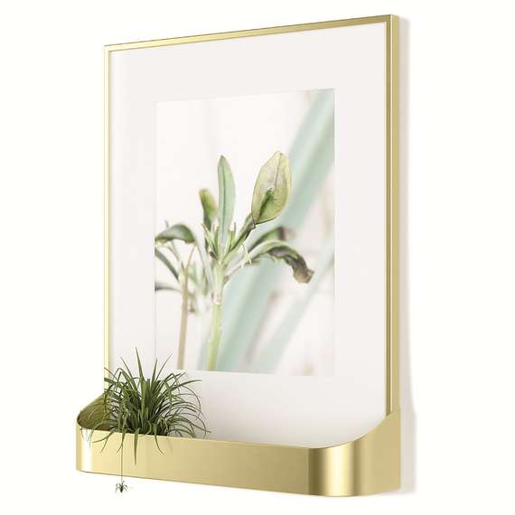 Настенная фоторамка с полкой Matinee 39x31 см матовая латунь